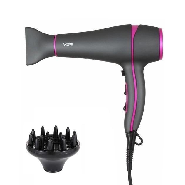 Фен для волосся професійний VGR V-402 з концентратором та дифузором 2200 Вт (ws82963)