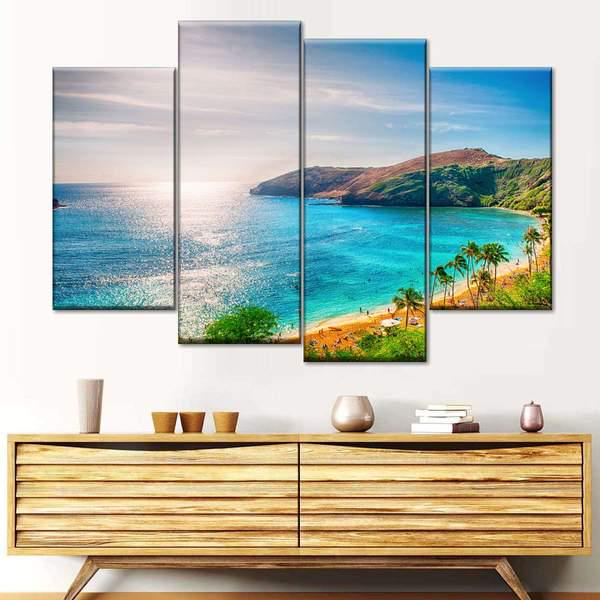 Модульная картина KIL Art Лазурное побережье из четырех частей 129x90 см (M4_L_50)