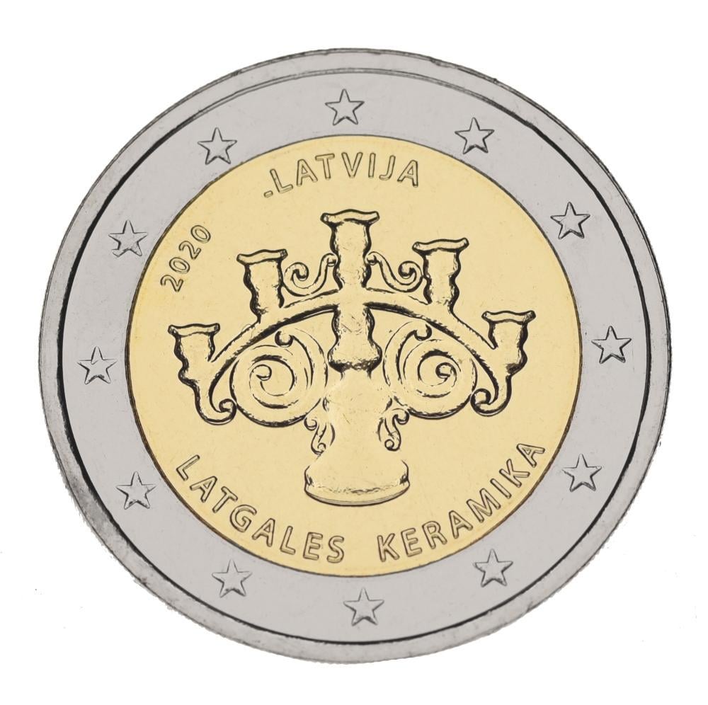 Коллекционная монета Латвия 2 евро 2020 Биметалл UNC Латгальская керамика Коллекционная монета Латвия 2 евро 2020 Биметалл UNC Латгальская керамика