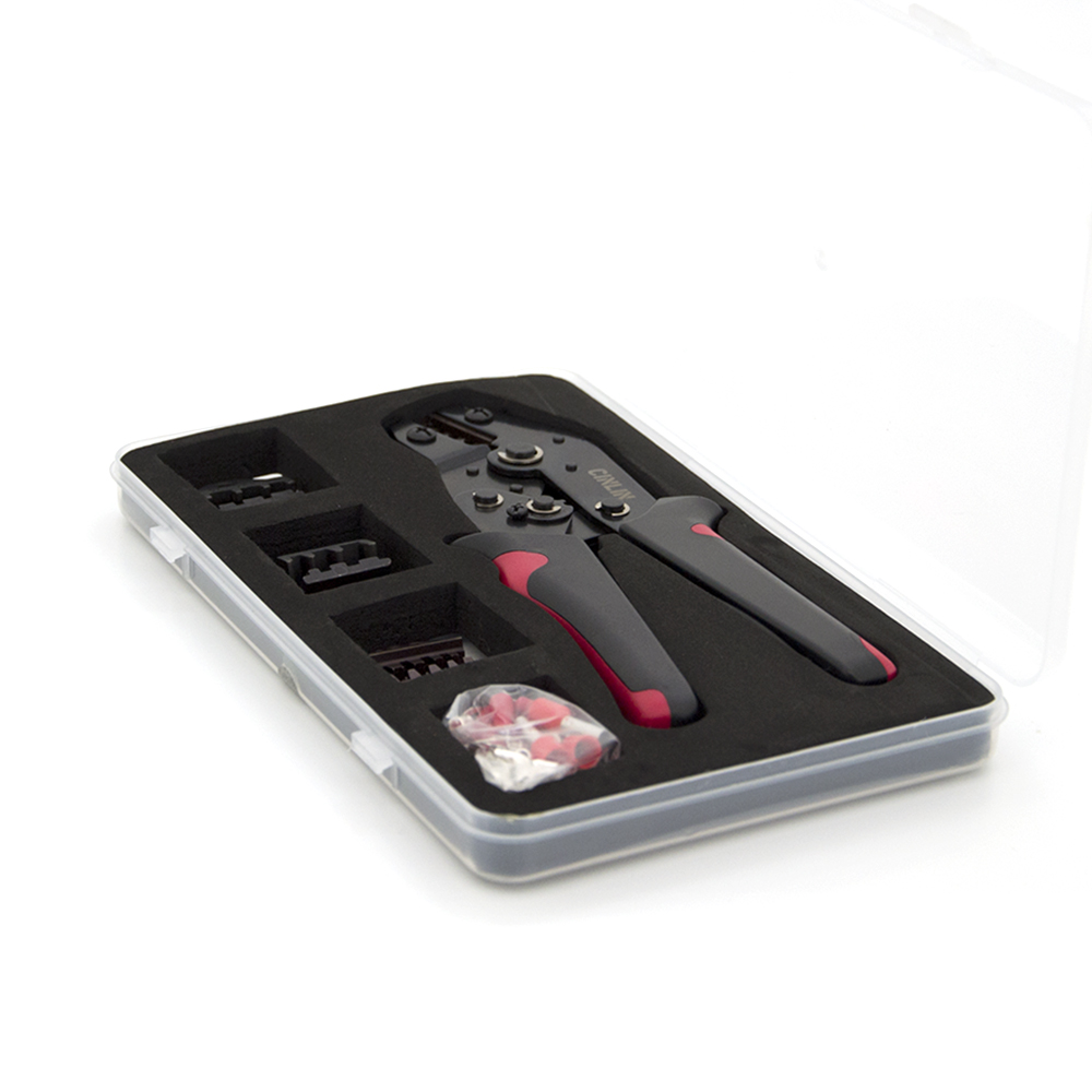 Инструмент обжимной Cinlin для клемм с насадками 06/05/6 мм 02С 05/25 мм 16WF 6/16 мм Черно-красный (YUT_V10767)