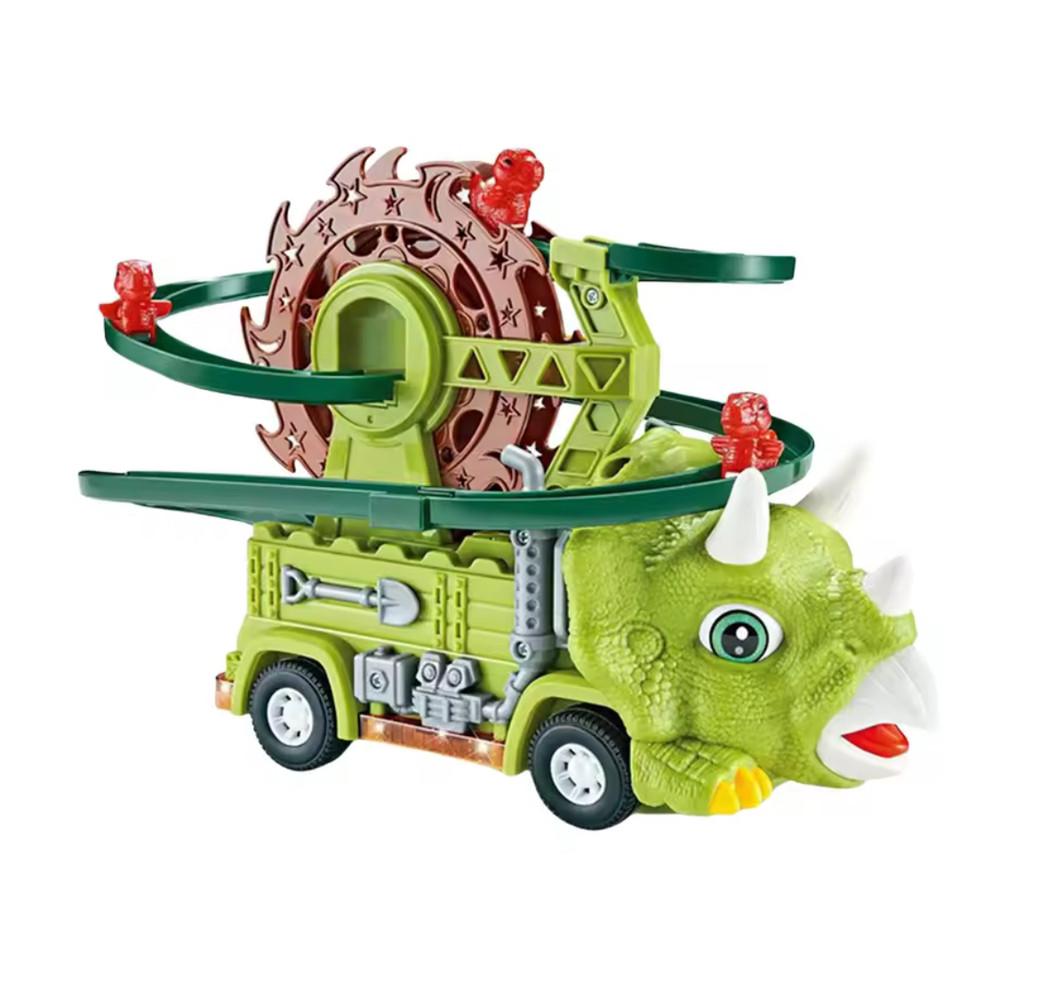 Трек-машинка Динозавр Захопливі гонки з автоматичним підіймачем та 3 машинками (2502271482) - фото 2