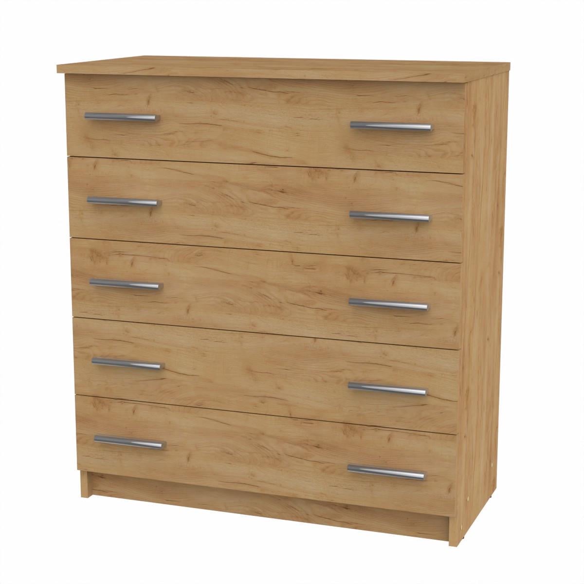 Комод Компанит 5 80х38х89 см Дуб крафт золотой (25398985)