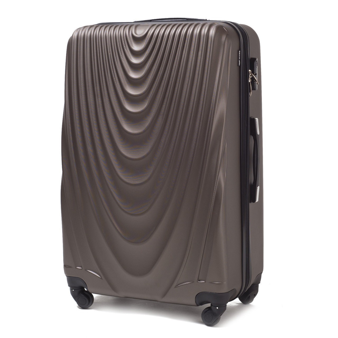 Чемодан пластиковый Wings 304 большой на 4 колесах 77х48х32 см 95 л Кофейный