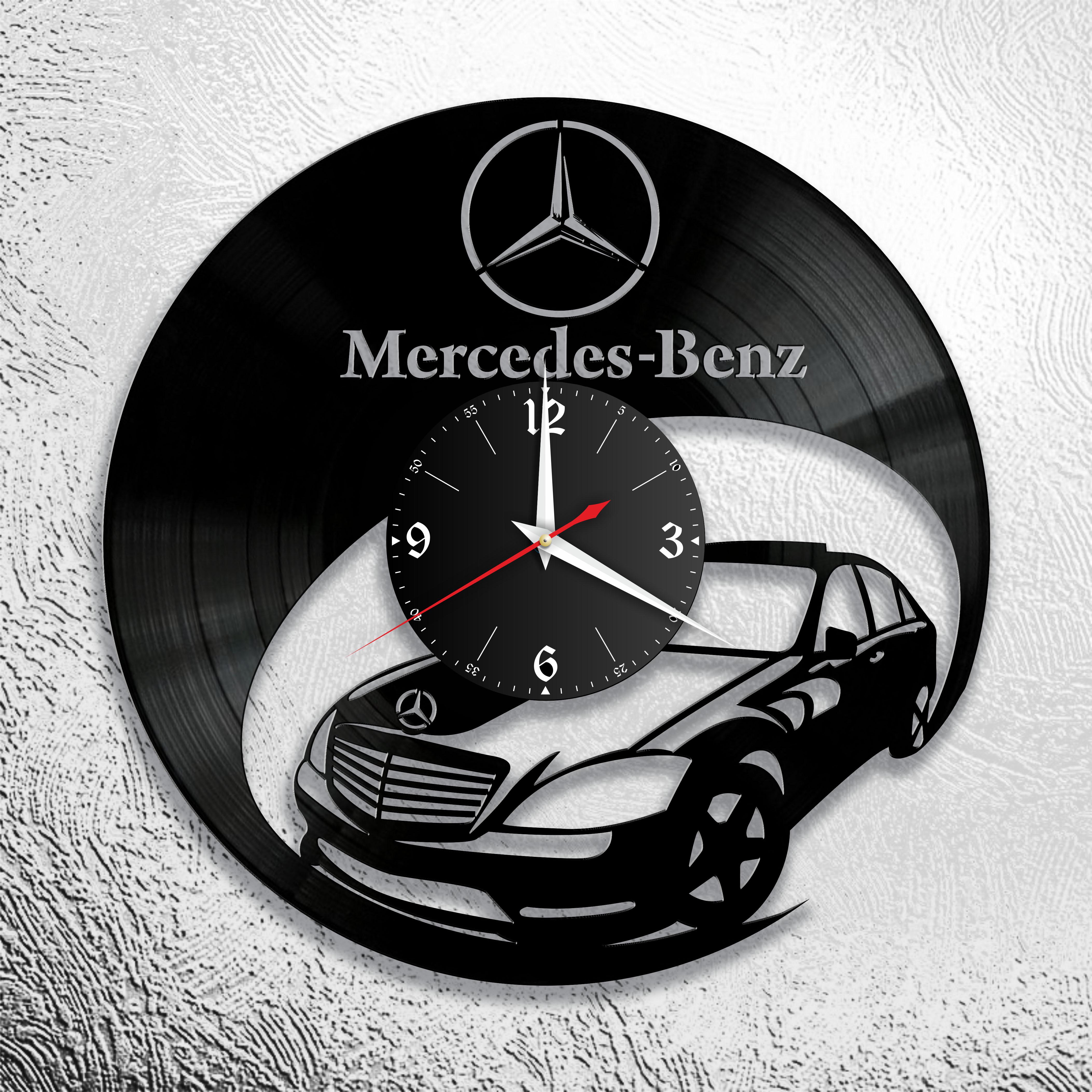 Часы настенные Мерседес 2979 из виниловой пластинки