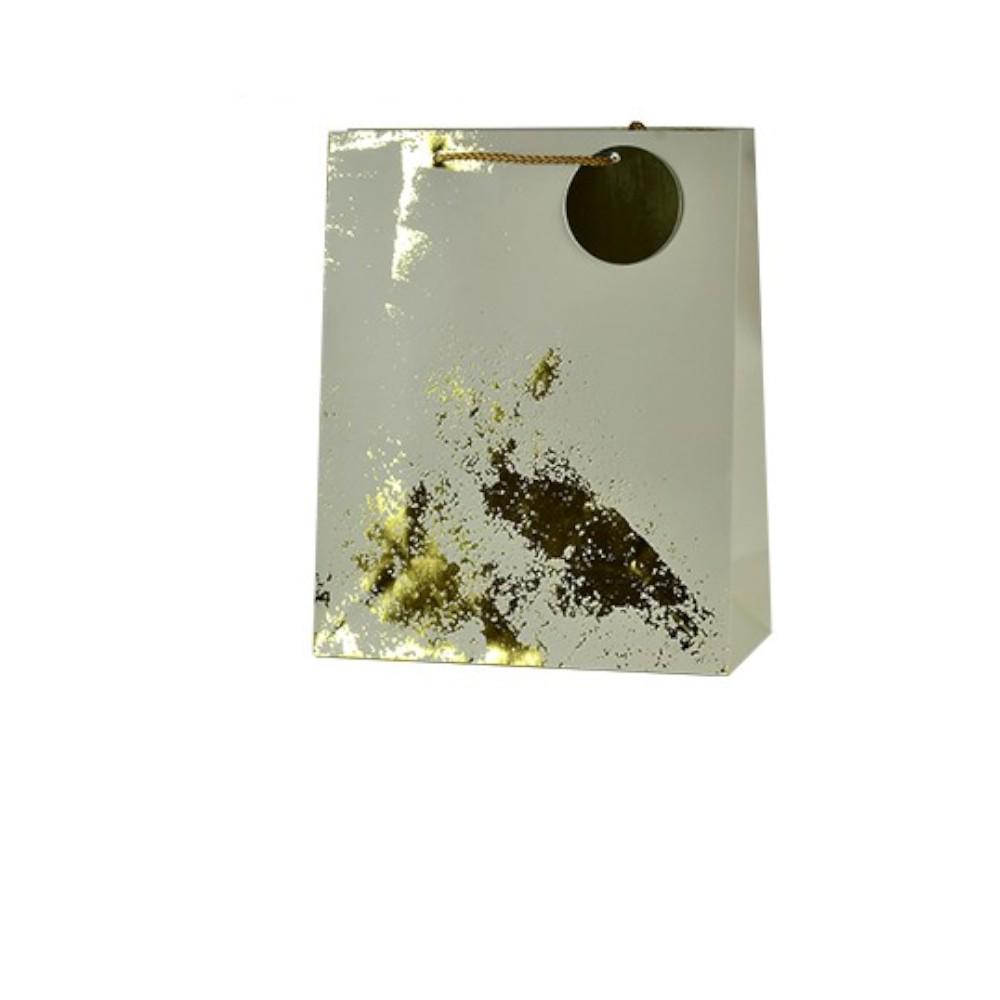 Подарочный пакет Stenson Art 18х23х10 см Серый с золотым (R91098-S)