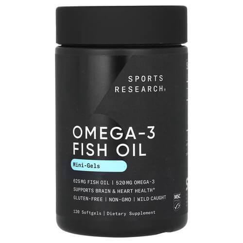 Омега-3 Sports Research Omega-3 Fish Oil Mini-Gels 120 Softgels (SRE-09167) Омега-3 Sports Research Omega-3 Fish Oil Mini-Gels 120 Softgels (SRE-09167)
