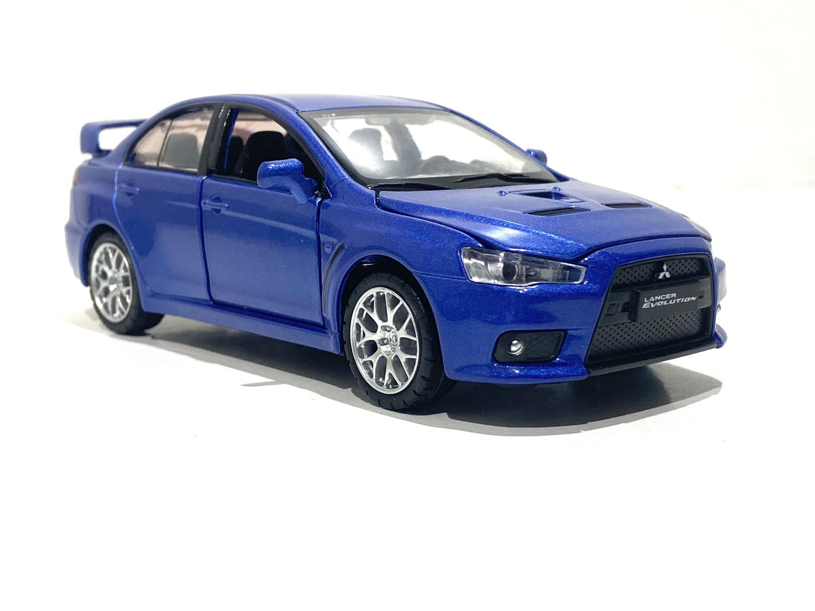Машинка Автопром Mitsubishi Lancer Evolution 1:32 открываются двери/капот/багажник Синий (68462)