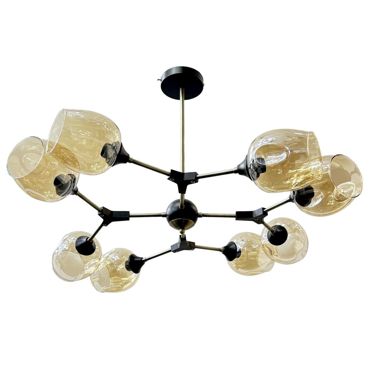 Люстра Прометей Лофт на 8 плафонов P5-N4858/8AB+BK Антик