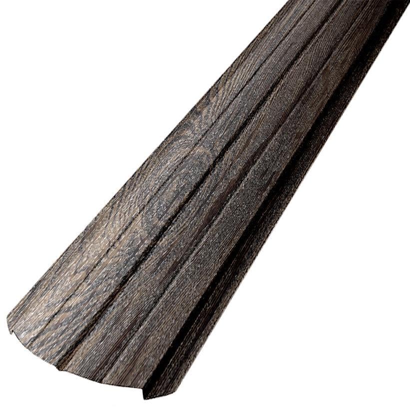 Штакетник двухсторонний металлический полукруглый 3D 0,40 мм 2,00 м Темное дерево (29031089)