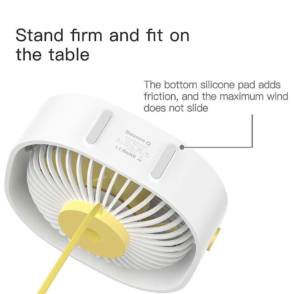 Вентилятор настільний Baseus Flickering Desktop Fan CXYE-02 Білий - фото 5 Вентилятор настільний Baseus Flickering Desktop Fan CXYE-02 Білий - фото 5