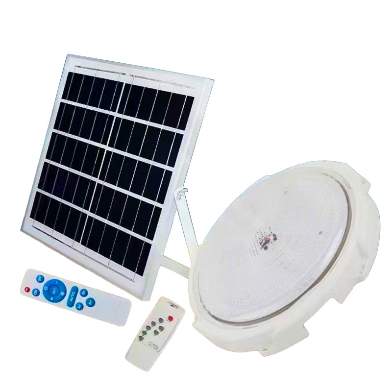 Фонарь уличный аккумуляторный потолочный LED с наружной солнечной панелью 60 Вт с пультами управления Белый (HP-5-64)
