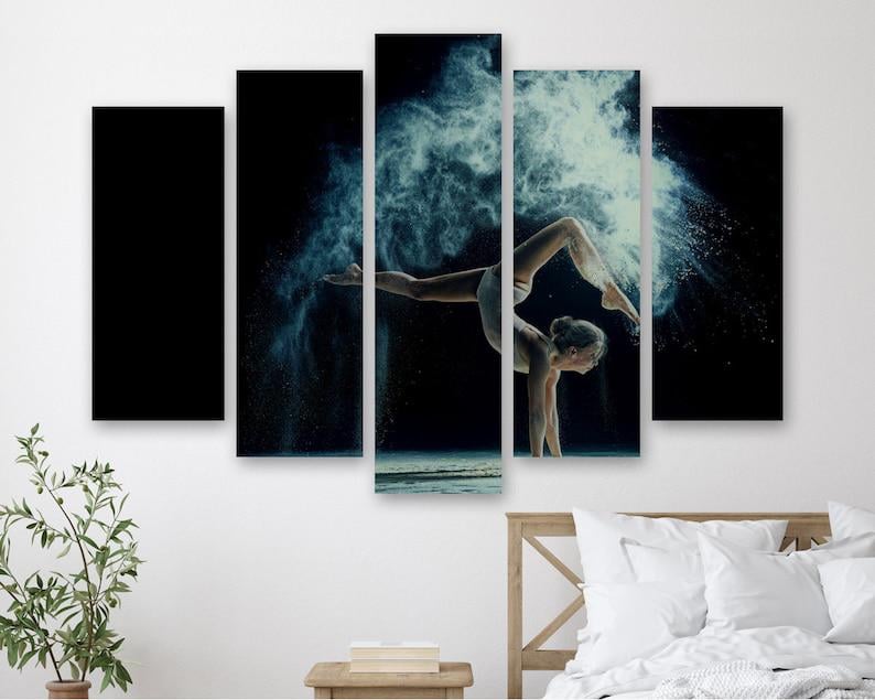 Модульная картина на холсте KIL Art Гимнастка из пяти частей 187x119 см (M51_XL_33)