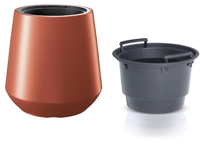 Горшок для цветов Prosperplast HEOS 43,9х44 см круглый с вкладышем Медный