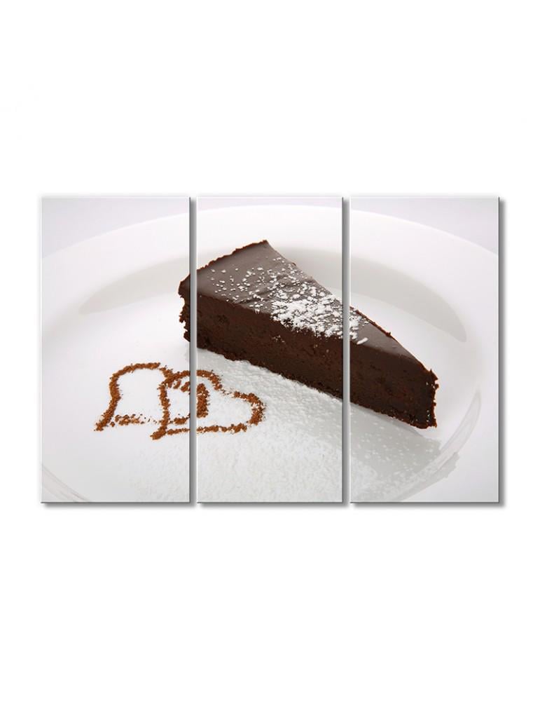 Картина модульная Пирожное Прага 3 модуля 70x105 см