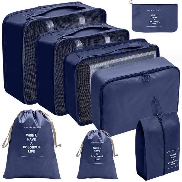 Комплект органайзеров для путешествий 8в1 нейлон Синий (КДО-40-44) - фото 1 Комплект органайзеров для путешествий 8в1 нейлон Синий (КДО-40-44) - фото 1