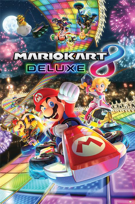 Постер плакат Марио Карт 8/Mario Kart 8 Deluxe 61x91,5 см