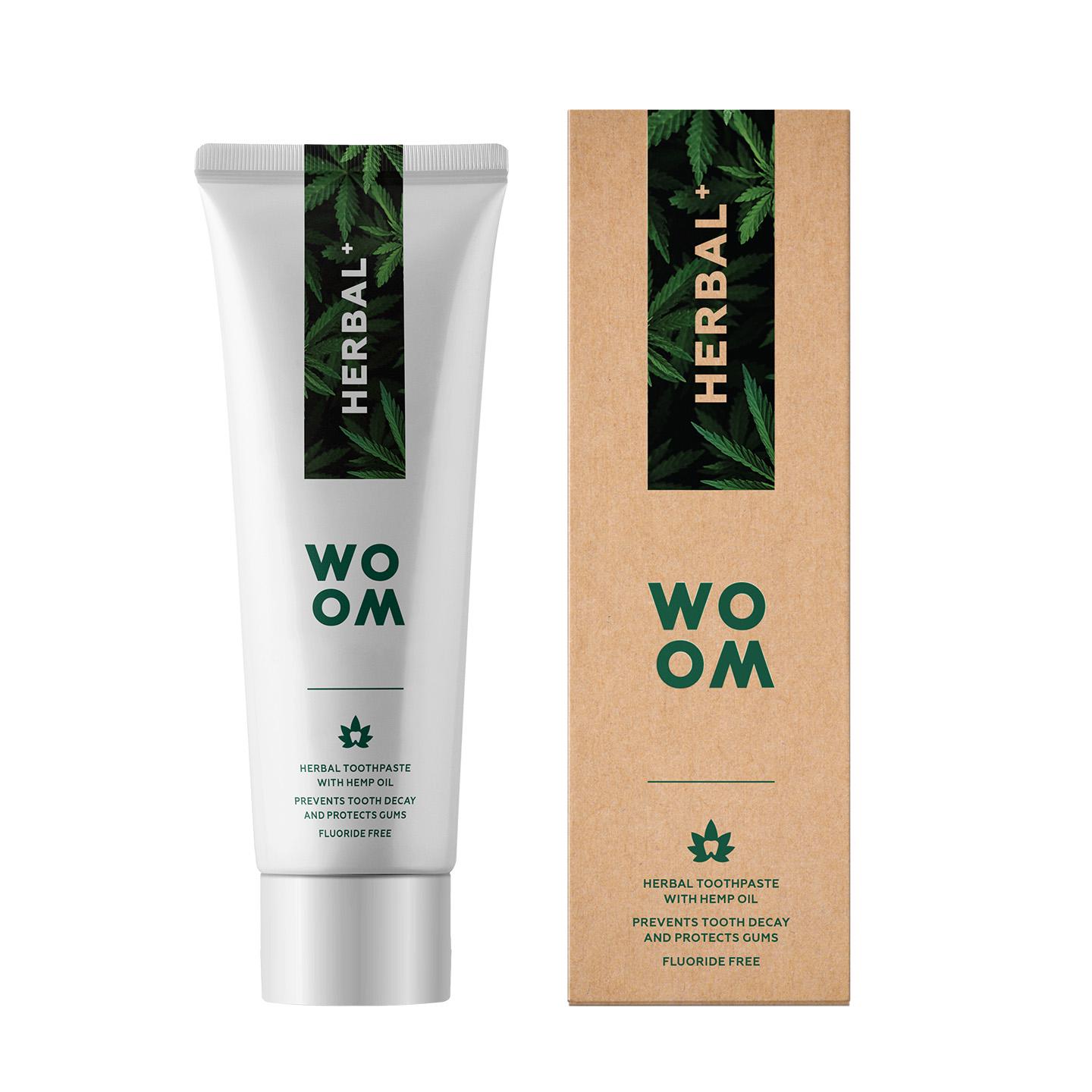 Зубная паста Woom Herbal без фтора на растительной основе 94% 75 мл (920228)