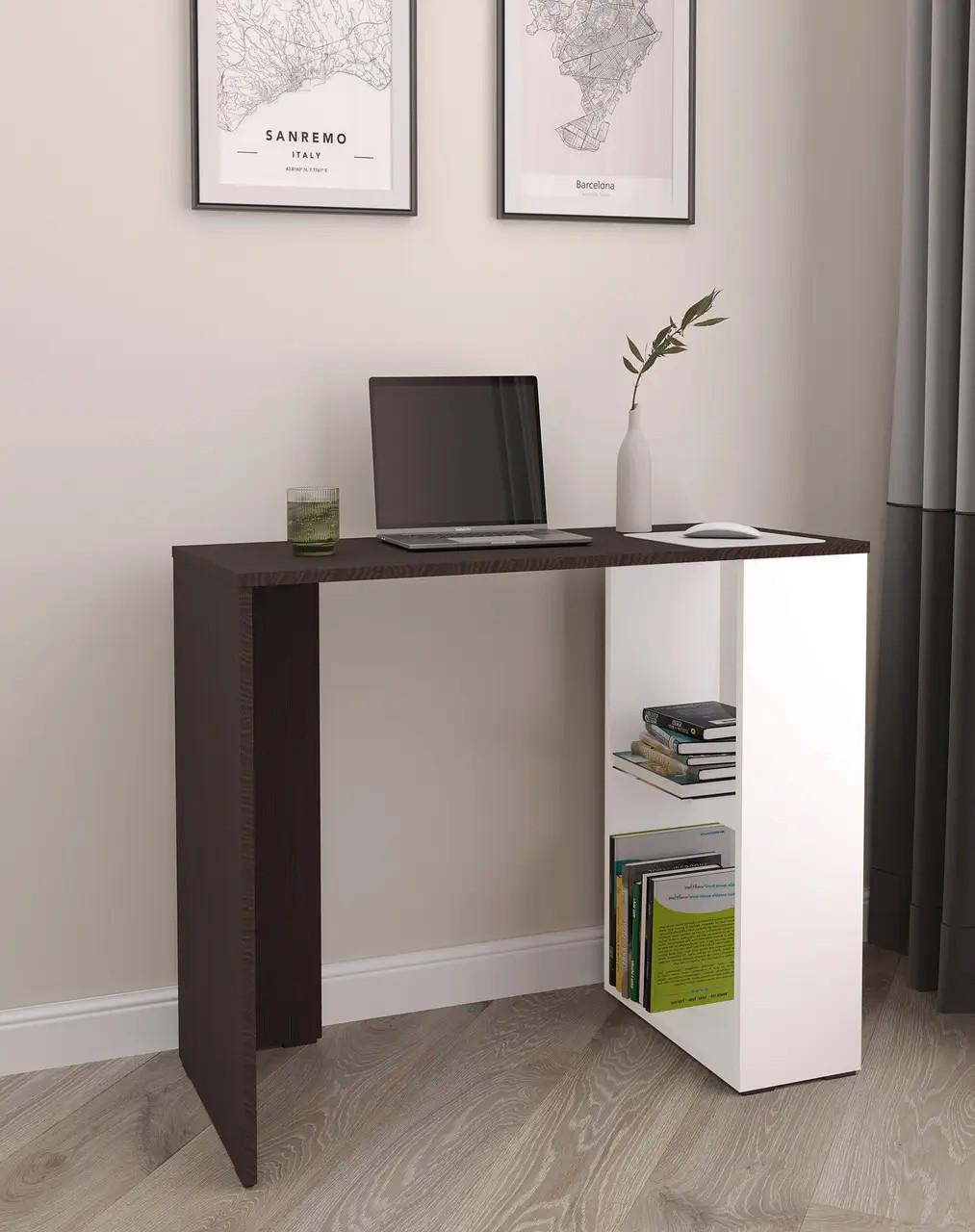 Компьютерный стол S-10 с полками 900х750х400 мм Венге Темный/Белый (30832982)