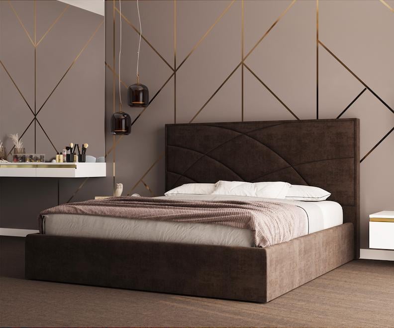 Кровать-подиум двуспальная NettaNew Design Standart 140х190 см Коричневый Кровать-подиум двуспальная NettaNew Design Standart 140х190 см Коричневый