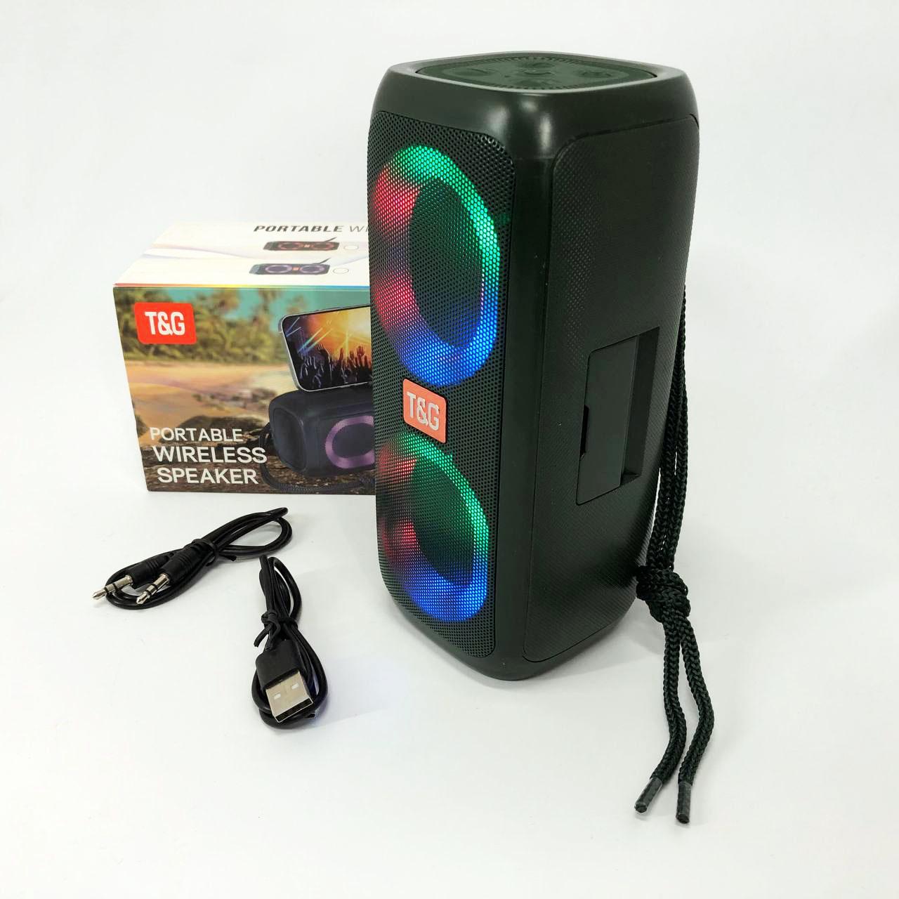 Портативна колонка TG333 2x5W з підсвічуванням RGB Зелений - фото 5 Портативна колонка TG333 2x5W з підсвічуванням RGB Зелений - фото 5