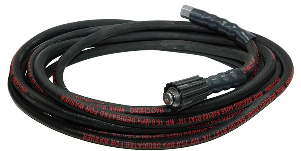 Шланг високого тиску автомийки 10 м d15 різьблення М22/М14 15MPa/150bar Чорний (авм155)