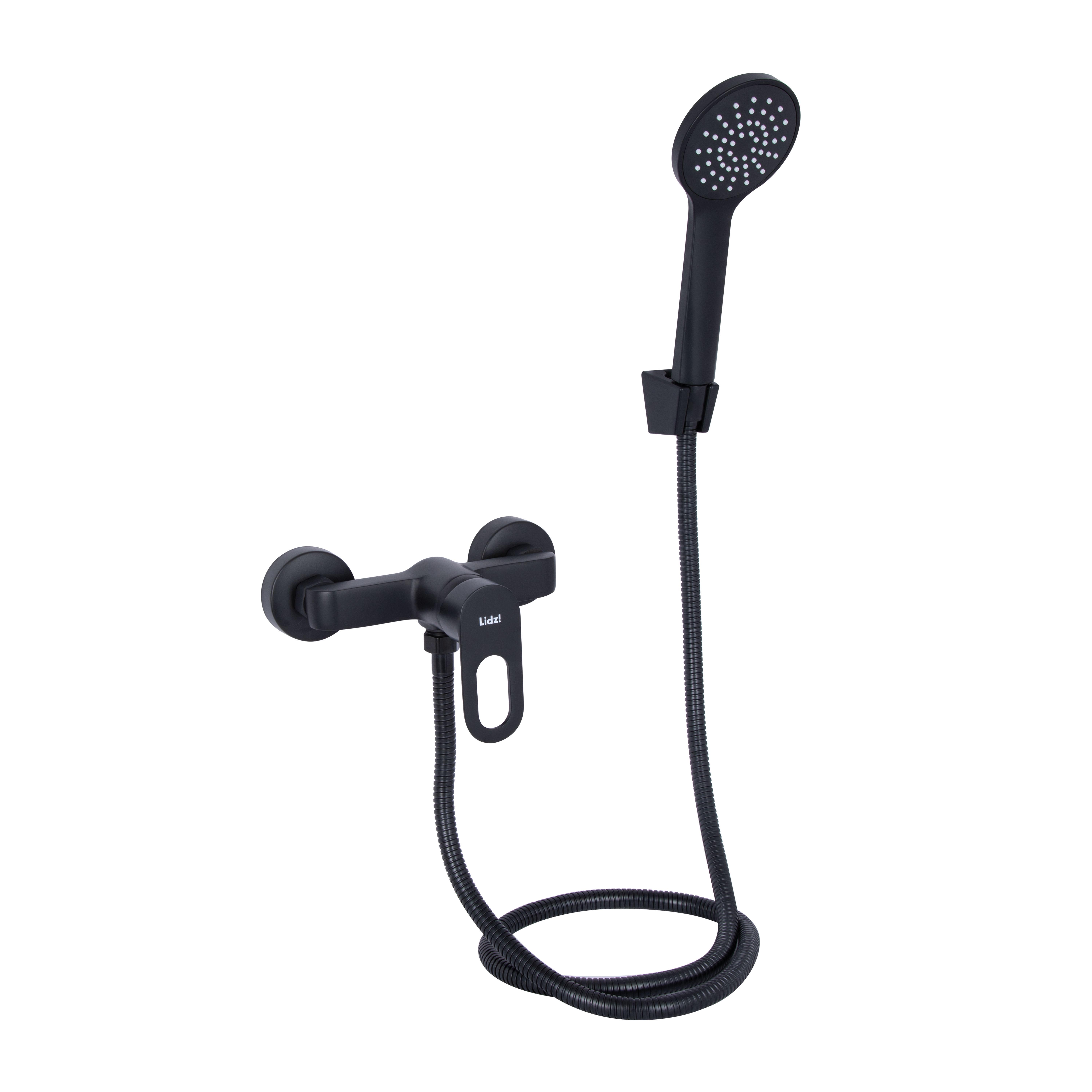 Змішувач для душу Lidz Latwa 010 з душовим гарнітуром k40 LDLAT010BLA45421 Black (SD00051545)