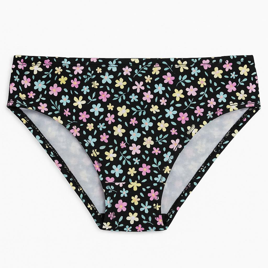 Купальні трусики PRIMARK 7742103 Квіти 110 см Чорний