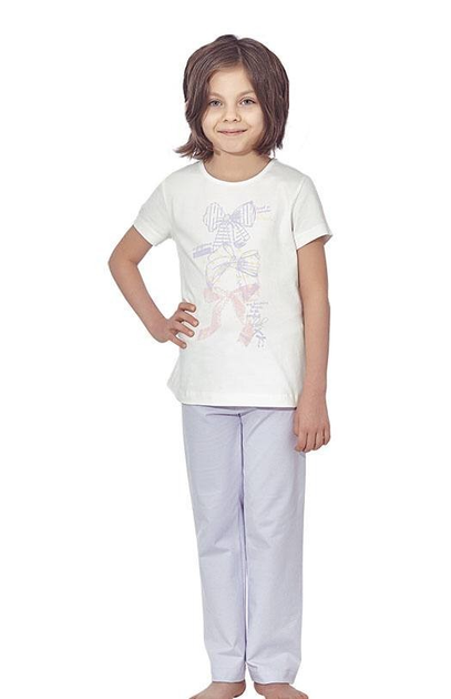 Пижама для девочки хлопковая BAYKAR р. 9 134-140 см 9-10 лет Молочный (9328-208)