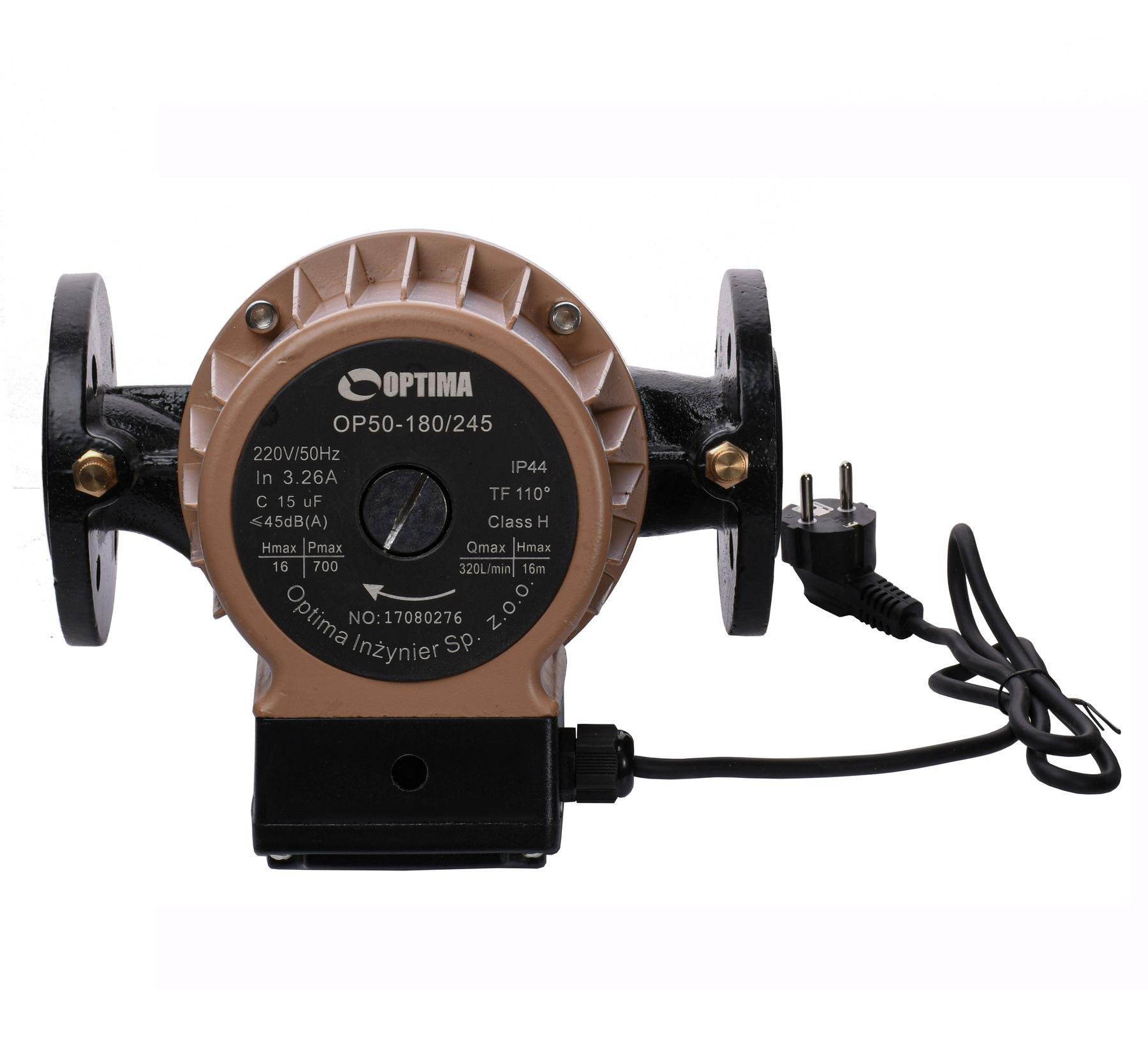 Насос циркуляционный фланцевый Optima OP50-180 245 мм + кабель с вилкой Насос циркуляционный фланцевый Optima OP50-180 245 мм + кабель с вилкой