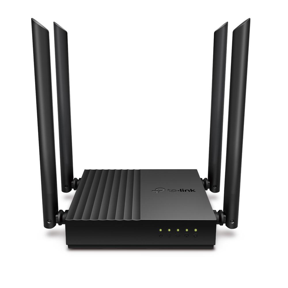 Роутер TP-Link Archer C64 Wi-Fi 802.11 ac до 1167 Mb/s 2,4/5 GHz 4 LAN 10/100/1000 Mb/s RJ45 10/100/1000Mb/s 4 зовнішніх антен Black