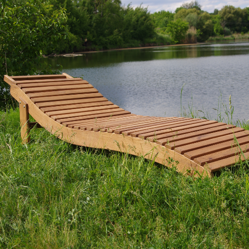 Шезлонг дубовый RELAX WOOD Волна натуральное дерево (7090902)