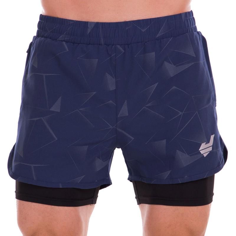 Шорти чоловічі спортивні Jason ST-5 подвійні 2XL Синій - фото 2 Шорти чоловічі спортивні Jason ST-5 подвійні 2XL Синій - фото 2