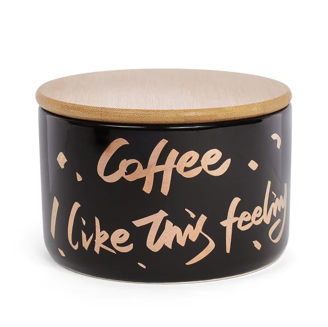 Банка фарфоровая Flora Coffee с бамбуковой крышкой 0,7 л 31877