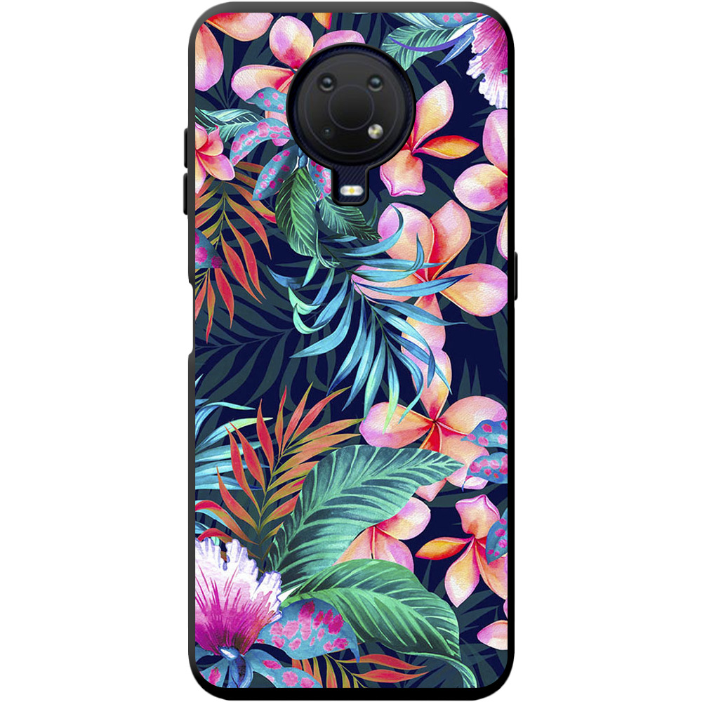 Чехол BoxFace Nokia G20 flowers in the tropics Черный силикон (42373-up1971-42880)