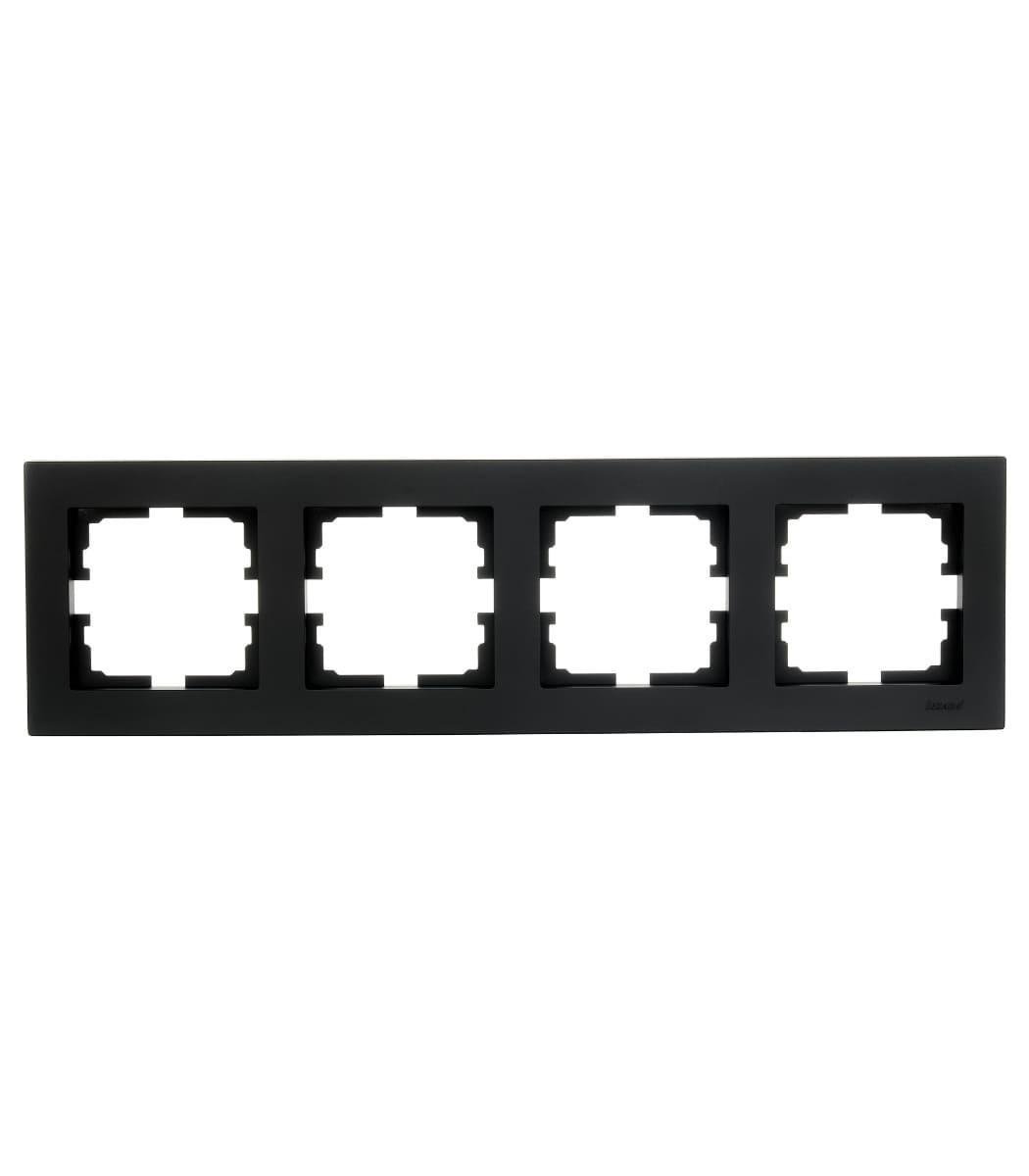 Рамка чотиримісна горизонтальна Lezard Vesna Чорний (00000023104)