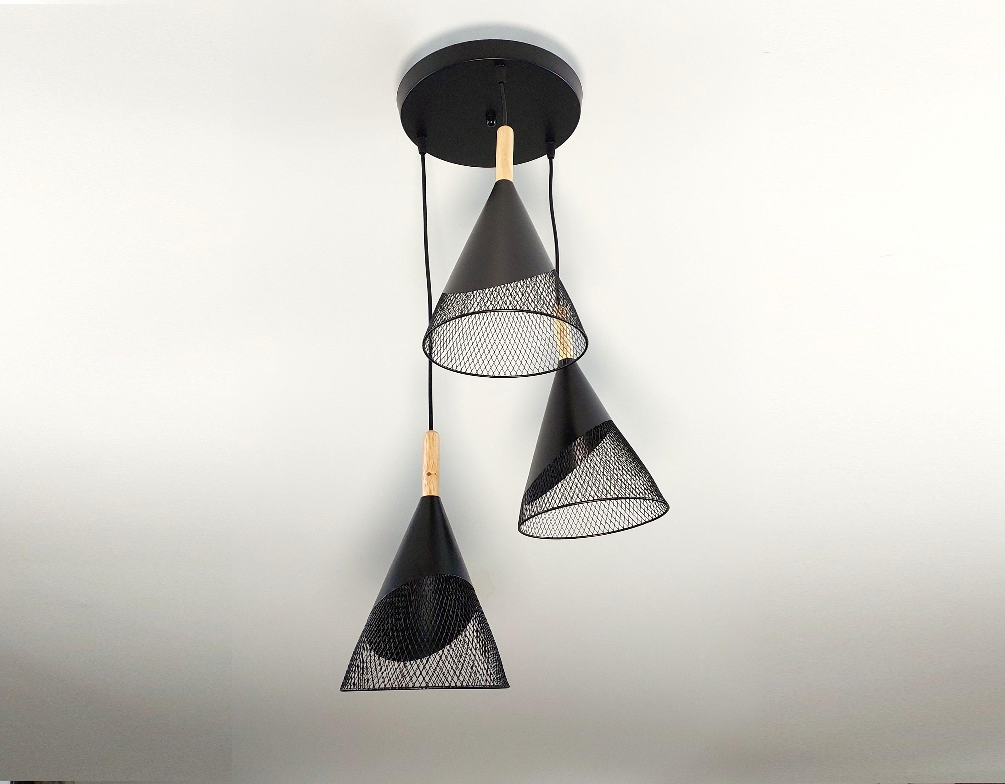 Люстра в стиле лофт на 3 лампы подвесная металлическая Черный (5550-3) - фото 2 Люстра в стиле лофт на 3 лампы подвесная металлическая Черный (5550-3) - фото 2