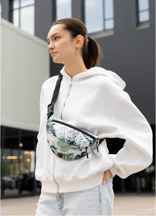 Поясная сумка женская Sambag Leaves тканевая (1109024815)