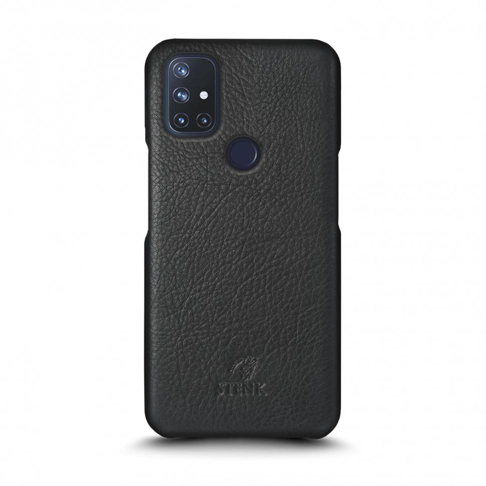 Кожаная накладка Stenk Cover для OnePlus Nord N10 Черная (69352)
