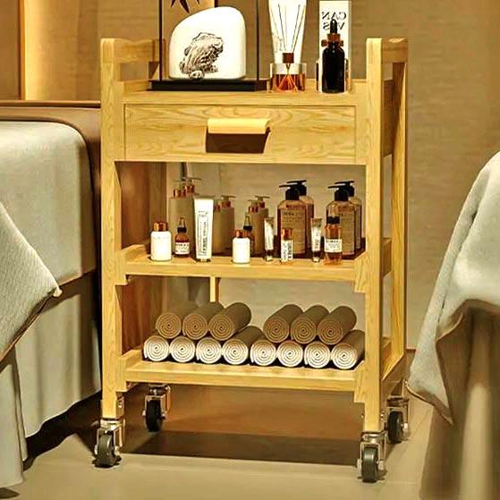 Этажерка для ванной из дерева на колесиках Заприда Карри (АБТ-008103)
