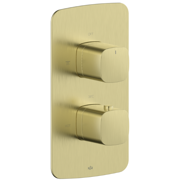 Змішувач для душу KFA Armatura Malaga з термостатом Золотий матовий брашований (5759-001-31)