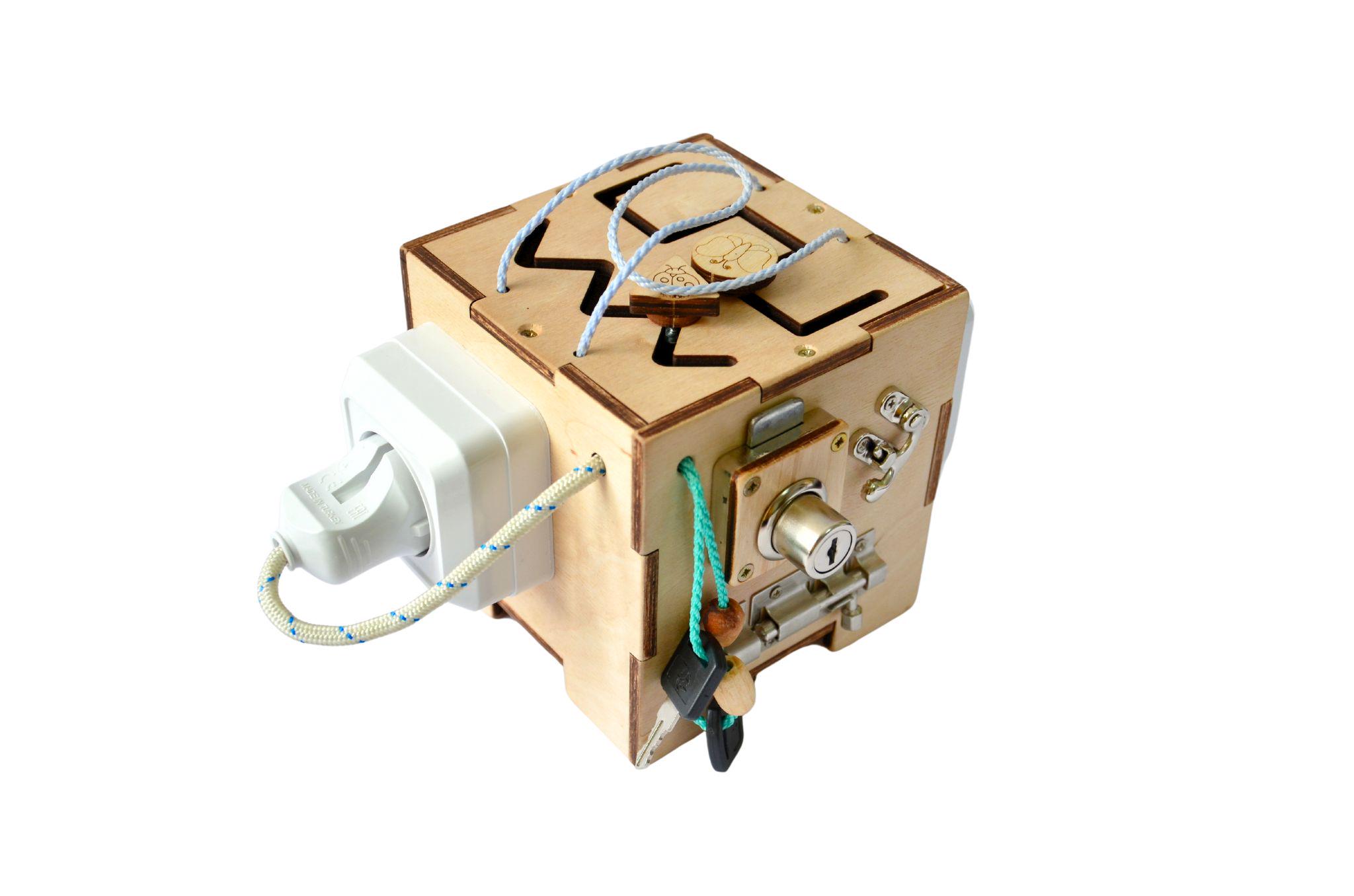 Бизикуб детский KolodaToys Mini 12х12х12 см Разноцветный (1212чс) - фото 4