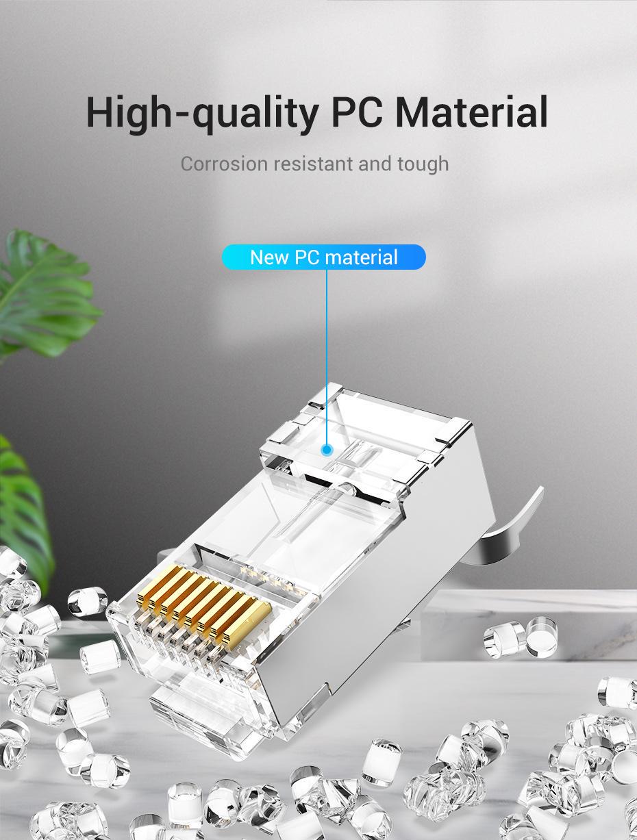 Інтернет-з'єднувачі Vention Cat.7 FTP 10 Гбіт/с 600 МГц 8P8C роз'єм RJ45 LAN RJ 45 Ethernet 10 шт. Сріблястий (IDER0-10) - фото 15 Інтернет-з'єднувачі Vention Cat.7 FTP 10 Гбіт/с 600 МГц 8P8C роз'єм RJ45 LAN RJ 45 Ethernet 10 шт. Сріблястий (IDER0-10) - фото 15