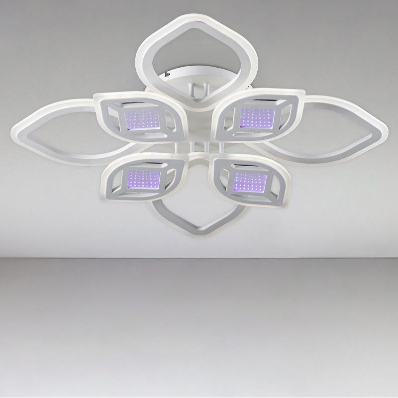 Стельова люстра LED Light House SC-18194/4+4 152W 2.4G 3D 760/560х90 мм Білий