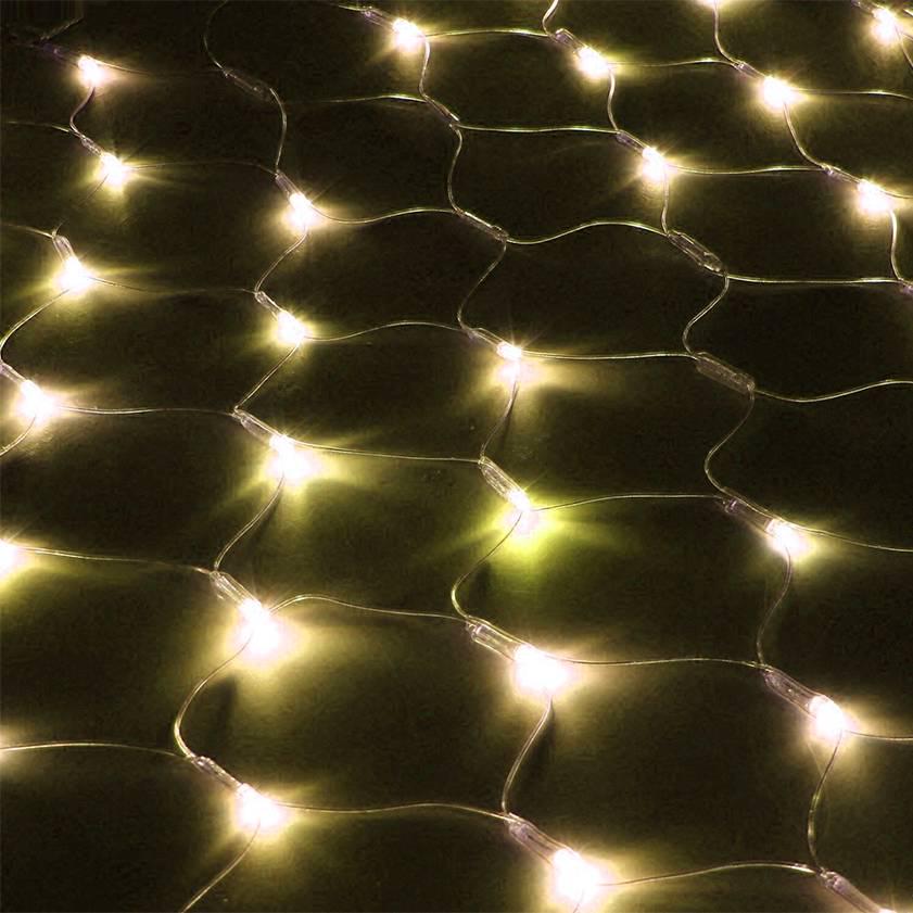 Гірлянди 120 LED Сітка 1,5х1,2 м прозора ізоляція Yellow