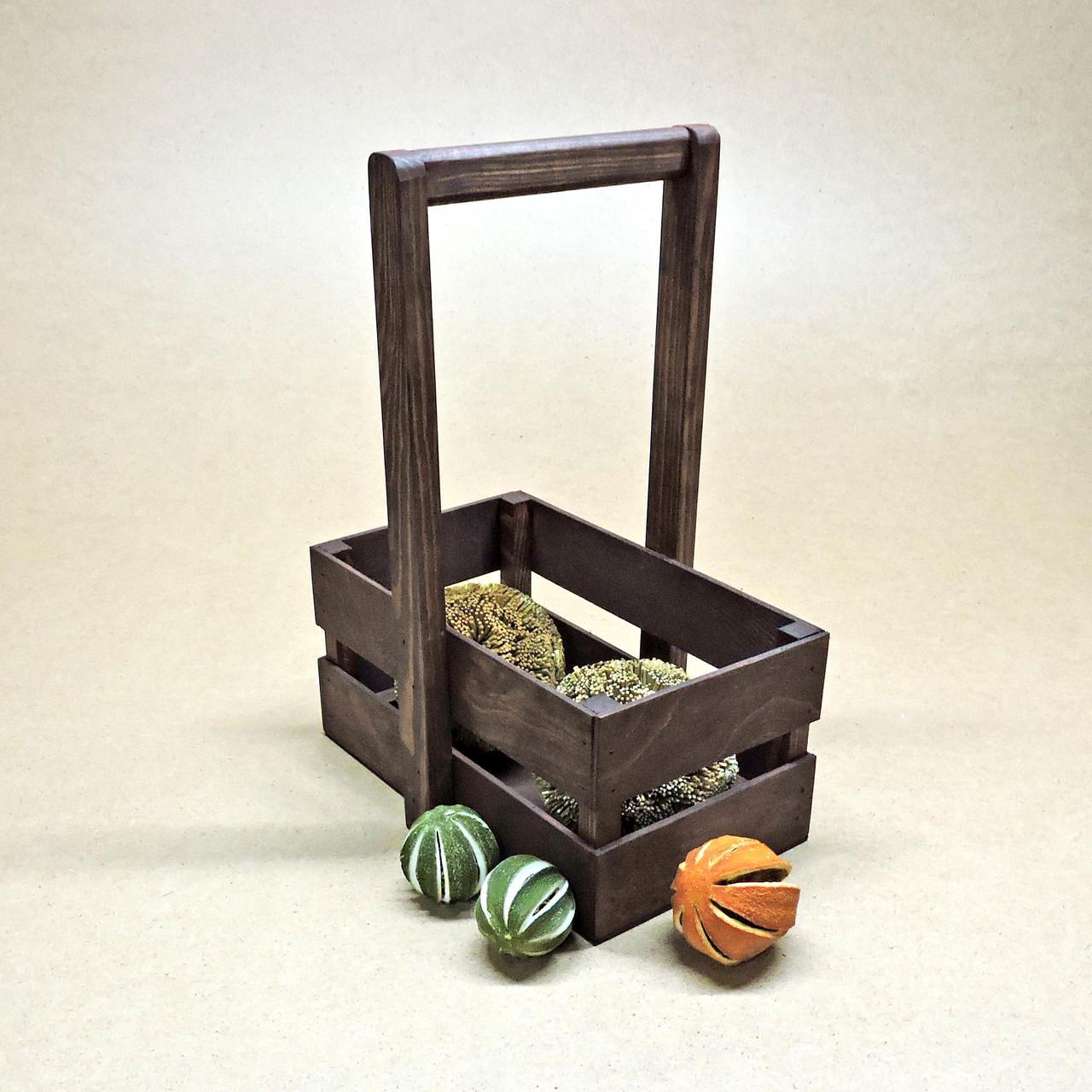 Корзинка подарочная из дерева Шелли 15х26 см Мокко (ПДК-0022210)