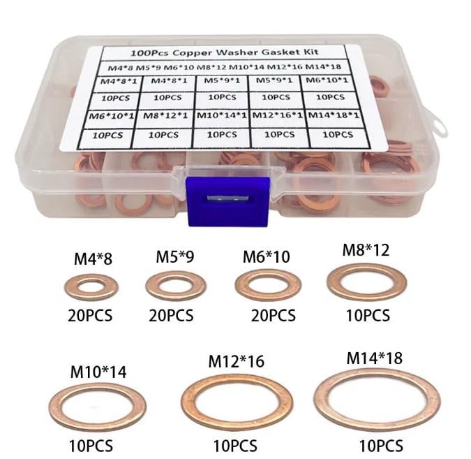 Шайби мідні Spec DIN 125 M4/M5/M6/M8/M10/M12/M14 100 шт. (SP-0687100) - фото 8