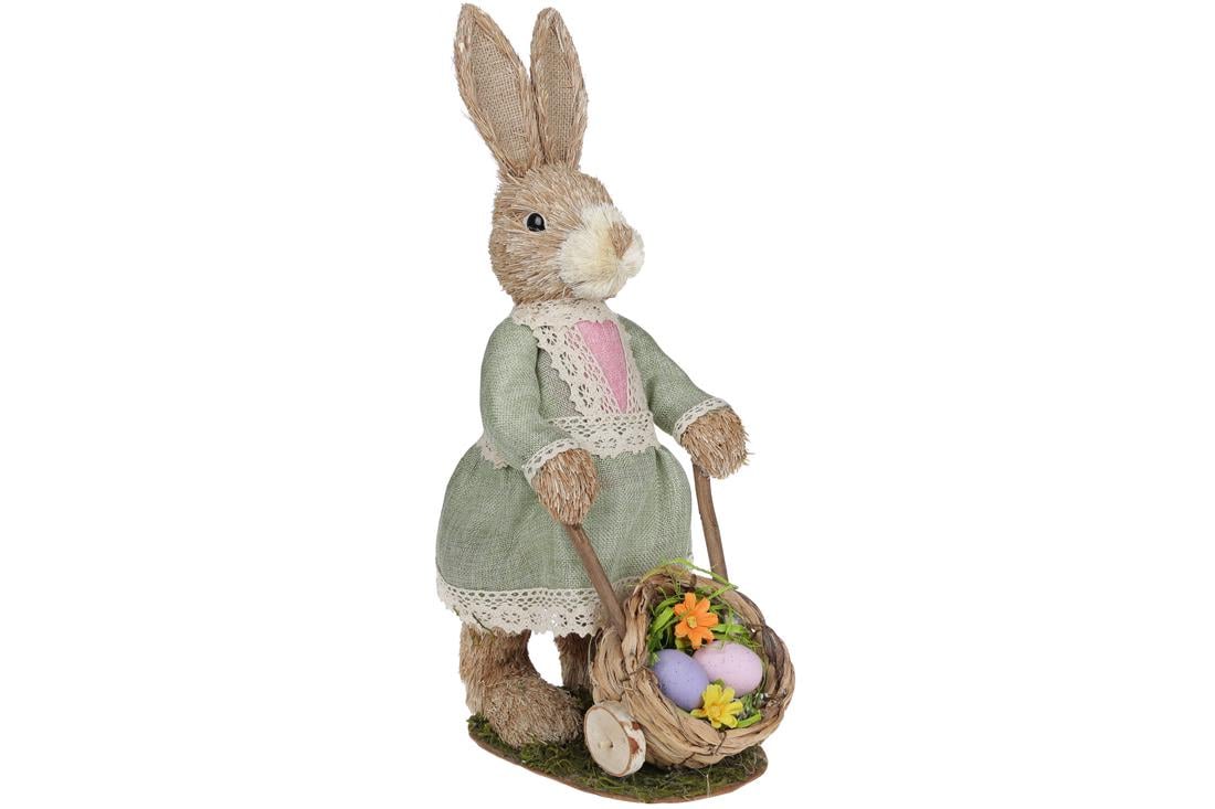 Декоративная пасхальная фигура BonaDi Крольчиха с тачкой 50 см (NY27-918)