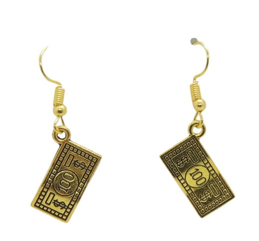 Серьги Jewelry Liresmina 100 долларов 3,6 см Золотистый