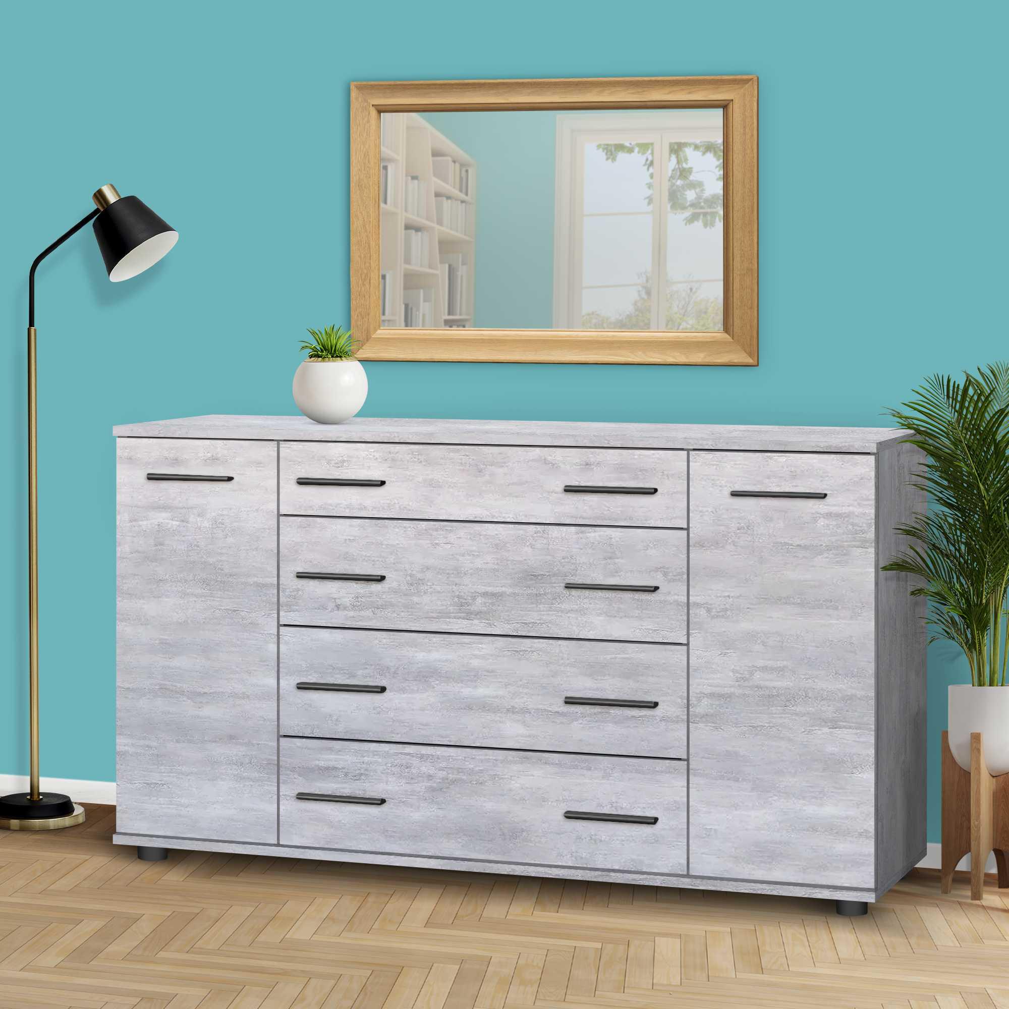 Комод большой для вещей в спальню и гостиную Бетон (О-4а) - фото 4 Комод большой для вещей в спальню и гостиную Бетон (О-4а) - фото 4