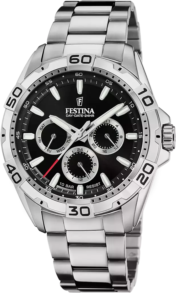 Наручные часы мужские Festina F20623/4 Multifunction Collection со стальным корпусом WR 100 м и черным циферблатом